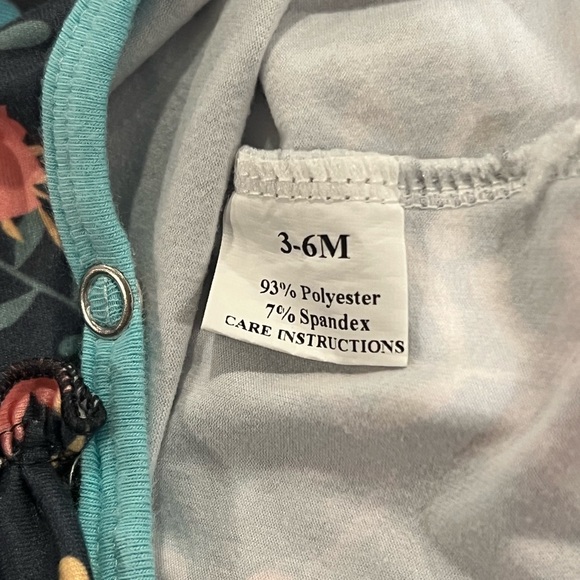 Tiffany Blue Floral Ruffle Romper - Picture 3 of 3